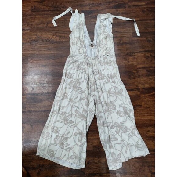 O'Niell Nolan Cropped Romper Cream Floral Jumpsuit L - Picture 2 of 11